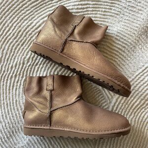 UGG Metallic Bronze Short Slip-On Booties